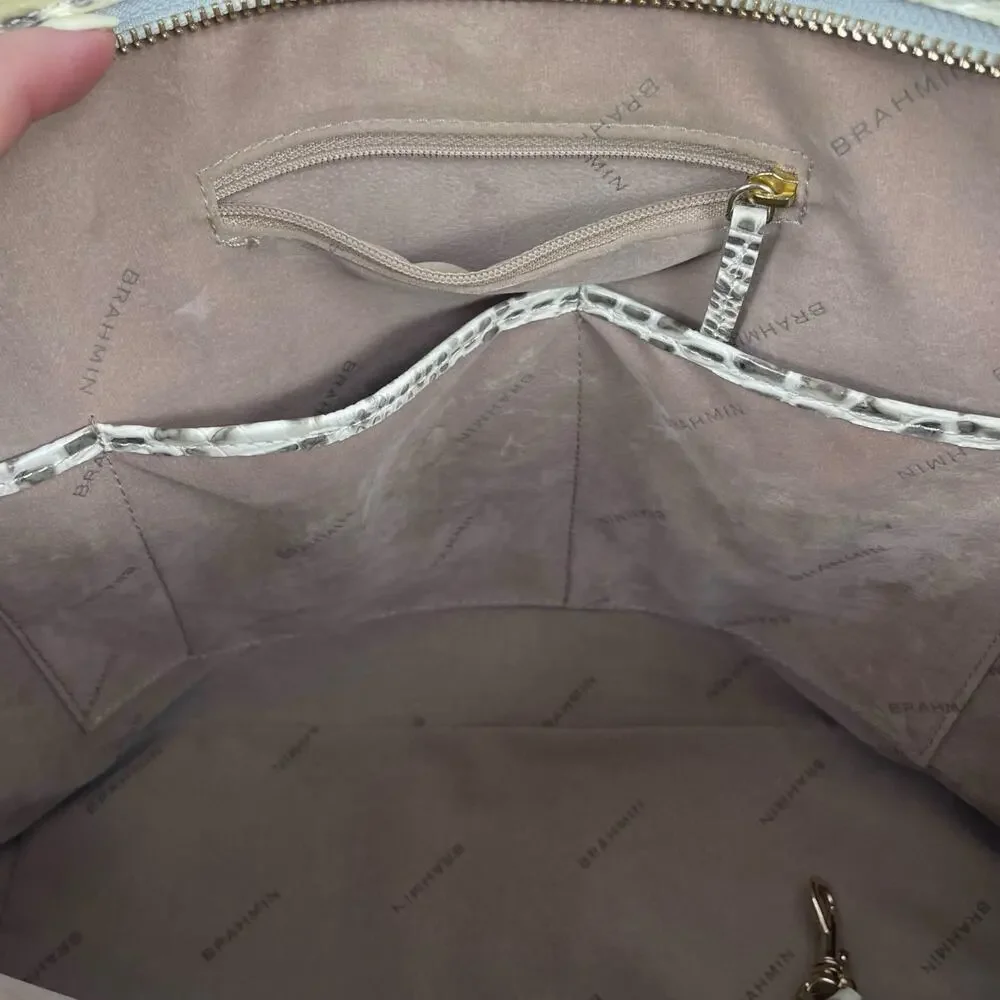Brahmin Medium Asher Melbourne Tote Bag Shoulder Bag Cream Green - Picture 12 of 12